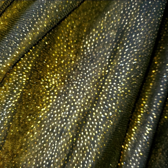 BLK/GOLD SHEER IRIDESCENT HI-LOW SHIRT SZ. L - Picture 2 of 7